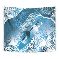 Personalised New Zealand Aotearoa Darts Masters Tapestry Maori Art Tattoo with Tribal Dart Symbol Blue - Polynesian Pride