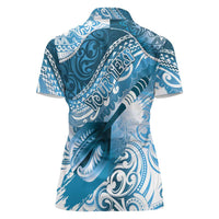 Personalised New Zealand Aotearoa Darts Masters Women Polo Shirt Maori Art Tattoo with Tribal Dart Symbol Blue - Polynesian Pride