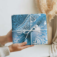 Personalised New Zealand Aotearoa Darts Masters Wrapping Paper Maori Art Tattoo with Tribal Dart Symbol Blue - Polynesian Pride