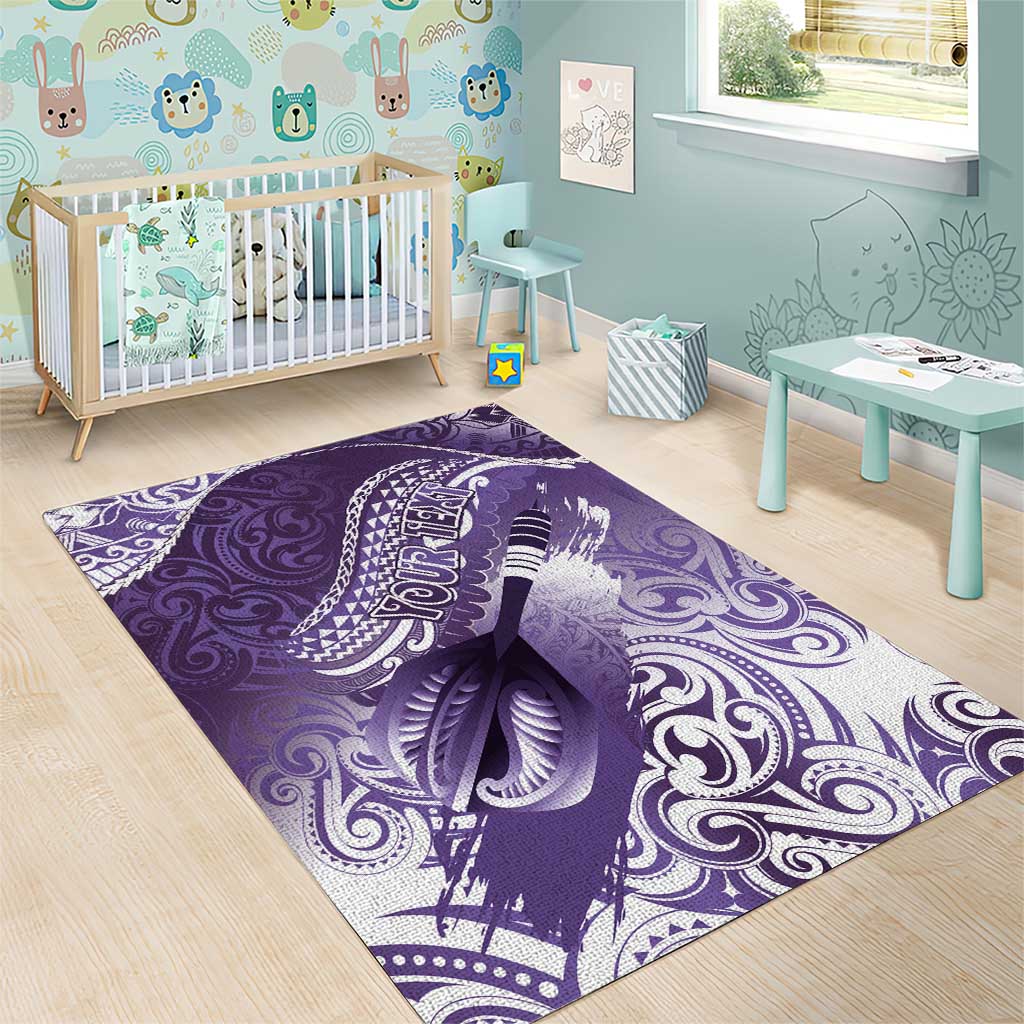 Personalised New Zealand Aotearoa Darts Masters Area Rug Maori Art Tattoo with Tribal Dart Symbol Purple - Polynesian Pride
