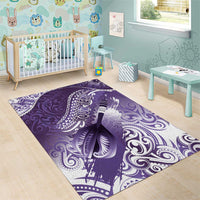 Personalised New Zealand Aotearoa Darts Masters Area Rug Maori Art Tattoo with Tribal Dart Symbol Purple - Polynesian Pride