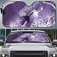 Personalised New Zealand Aotearoa Darts Masters Auto Sun Shade Maori Art Tattoo with Tribal Dart Symbol Purple - Polynesian Pride