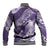 Personalised New Zealand Aotearoa Darts Masters Baseball Jacket Maori Art Tattoo with Tribal Dart Symbol Purple - Polynesian Pride