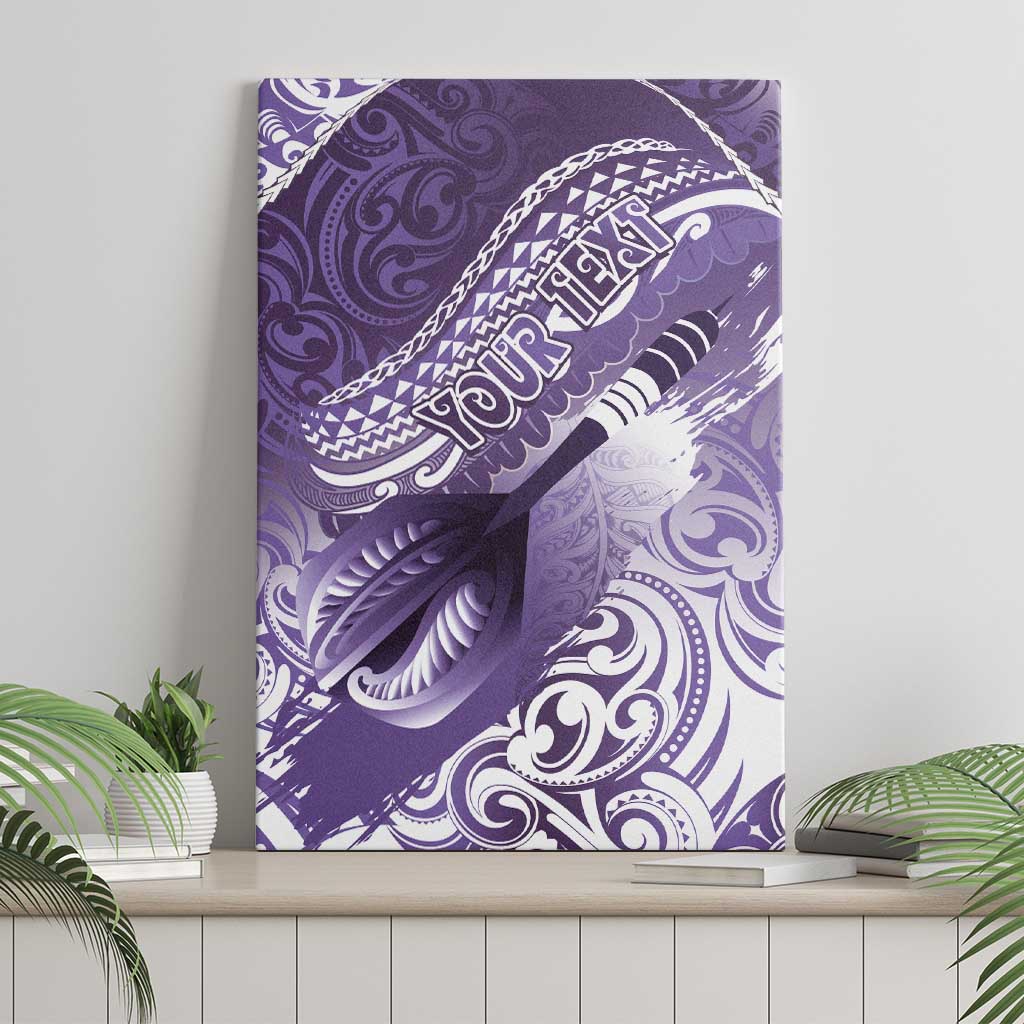 Personalised New Zealand Aotearoa Darts Masters Canvas Wall Art Maori Art Tattoo with Tribal Dart Symbol Purple - Polynesian Pride