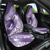 Personalised New Zealand Aotearoa Darts Masters Car Seat Cover Maori Art Tattoo with Tribal Dart Symbol Purple - Polynesian Pride