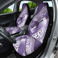 Personalised New Zealand Aotearoa Darts Masters Car Seat Cover Maori Art Tattoo with Tribal Dart Symbol Purple - Polynesian Pride
