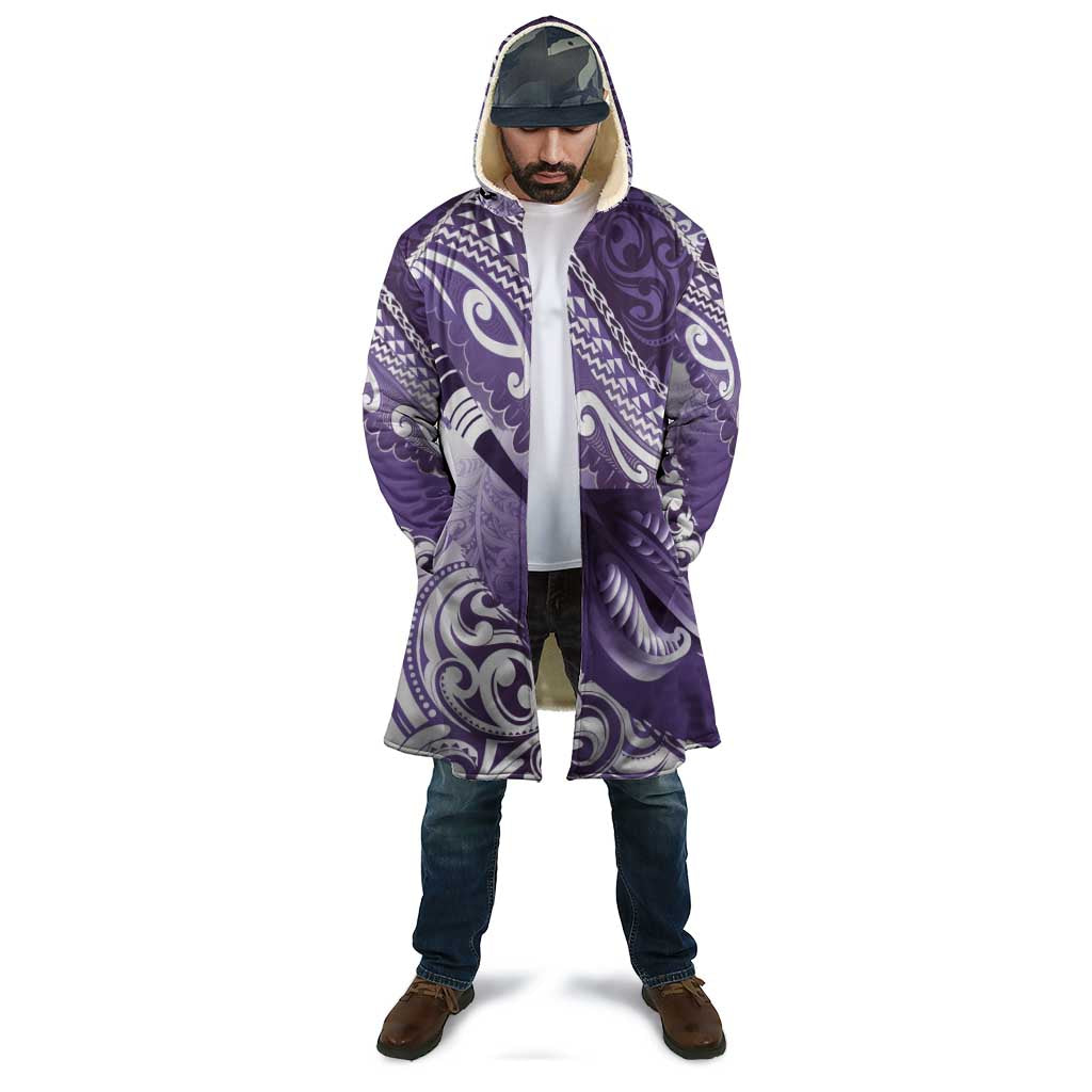 Personalised New Zealand Aotearoa Darts Masters Cloak Maori Art Tattoo with Tribal Dart Symbol Purple - Polynesian Pride