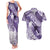 Personalised New Zealand Aotearoa Darts Masters Couples Matching Tank Maxi Dress and Hawaiian Shirt Maori Art Tattoo with Tribal Dart Symbol Purple - Polynesian Pride