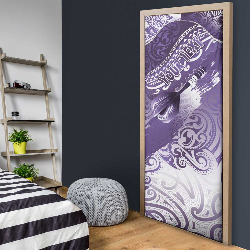 Personalised New Zealand Aotearoa Darts Masters Door Cover Maori Art Tattoo with Tribal Dart Symbol Purple - Polynesian Pride