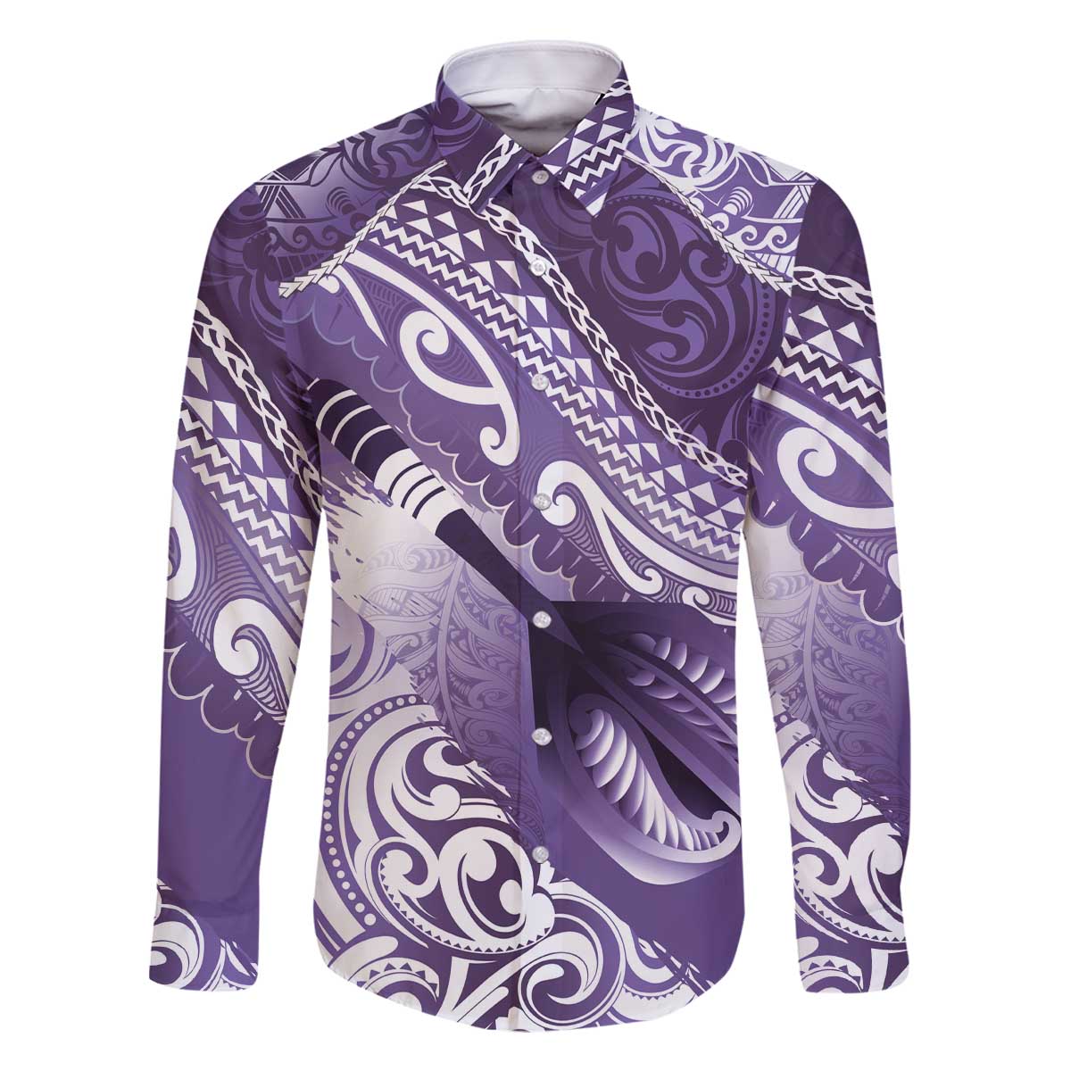 Personalised New Zealand Aotearoa Darts Masters Family Matching Off The Shoulder Long Sleeve Dress and Hawaiian Shirt Maori Art Tattoo with Tribal Dart Symbol Purple - Polynesian Pride