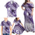Personalised New Zealand Aotearoa Darts Masters Family Matching Off Shoulder Maxi Dress and Hawaiian Shirt Maori Art Tattoo with Tribal Dart Symbol Purple - Polynesian Pride