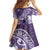 Personalised New Zealand Aotearoa Darts Masters Family Matching Off Shoulder Short Dress and Hawaiian Shirt Maori Art Tattoo with Tribal Dart Symbol Purple - Polynesian Pride