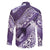 Personalised New Zealand Aotearoa Darts Masters Family Matching Short Sleeve Bodycon Dress and Hawaiian Shirt Maori Art Tattoo with Tribal Dart Symbol Purple - Polynesian Pride