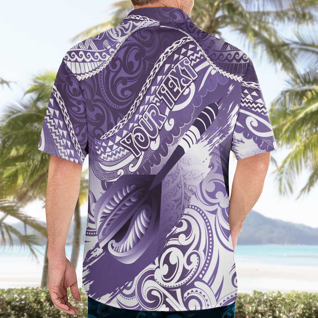 Personalised New Zealand Aotearoa Darts Masters Hawaiian Shirt Maori Art Tattoo with Tribal Dart Symbol Purple - Polynesian Pride