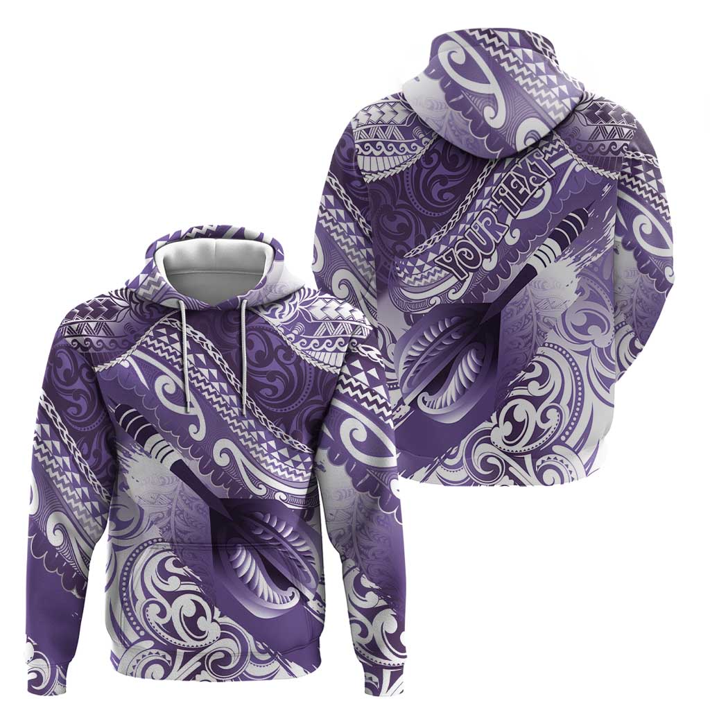 Personalised New Zealand Aotearoa Darts Masters Hoodie Maori Art Tattoo with Tribal Dart Symbol Purple - Polynesian Pride