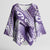 Personalised New Zealand Aotearoa Darts Masters Kimono Sleeve Blouse Maori Art Tattoo with Tribal Dart Symbol Purple - Polynesian Pride