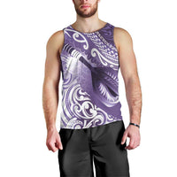 Personalised New Zealand Aotearoa Darts Masters Men Tank Top Maori Art Tattoo with Tribal Dart Symbol Purple - Polynesian Pride