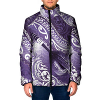 Personalised New Zealand Aotearoa Darts Masters Padded Jacket Maori Art Tattoo with Tribal Dart Symbol Purple - Polynesian Pride