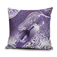 Personalised New Zealand Aotearoa Darts Masters Pillow Cover Maori Art Tattoo with Tribal Dart Symbol Purple - Polynesian Pride