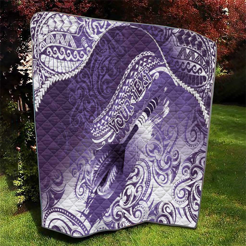 Personalised New Zealand Aotearoa Darts Masters Quilt Maori Art Tattoo with Tribal Dart Symbol Purple - Polynesian Pride