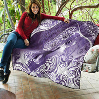 Personalised New Zealand Aotearoa Darts Masters Quilt Maori Art Tattoo with Tribal Dart Symbol Purple - Polynesian Pride