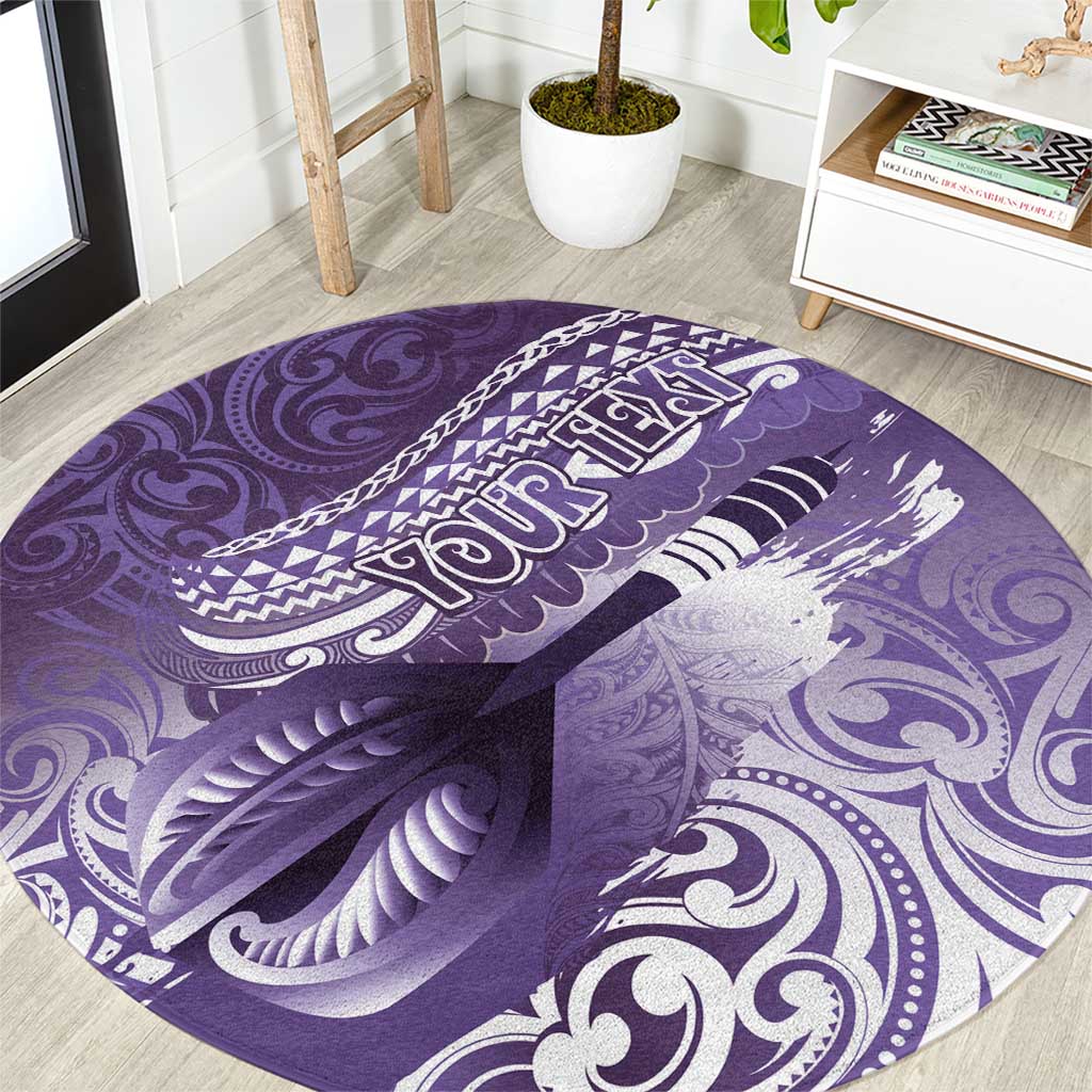 Personalised New Zealand Aotearoa Darts Masters Round Carpet Maori Art Tattoo with Tribal Dart Symbol Purple - Polynesian Pride