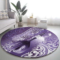 Personalised New Zealand Aotearoa Darts Masters Round Carpet Maori Art Tattoo with Tribal Dart Symbol Purple - Polynesian Pride