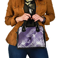 Personalised New Zealand Aotearoa Darts Masters Shoulder Handbag Maori Art Tattoo with Tribal Dart Symbol Purple - Polynesian Pride