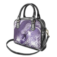 Personalised New Zealand Aotearoa Darts Masters Shoulder Handbag Maori Art Tattoo with Tribal Dart Symbol Purple - Polynesian Pride