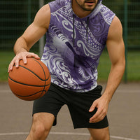 Personalised New Zealand Aotearoa Darts Masters Sleeveless Hoodie Maori Art Tattoo with Tribal Dart Symbol Purple - Polynesian Pride