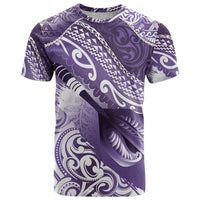 Personalised New Zealand Aotearoa Darts Masters T Shirt Maori Art Tattoo with Tribal Dart Symbol Purple - Polynesian Pride