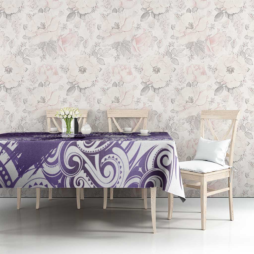 Personalised New Zealand Aotearoa Darts Masters Tablecloth Maori Art Tattoo with Tribal Dart Symbol Purple - Polynesian Pride