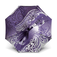 Personalised New Zealand Aotearoa Darts Masters Umbrella Maori Art Tattoo with Tribal Dart Symbol Purple - Polynesian Pride