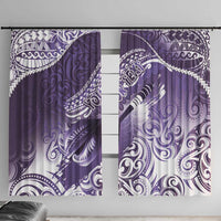 Personalised New Zealand Aotearoa Darts Masters Window Curtain Maori Art Tattoo with Tribal Dart Symbol Purple - Polynesian Pride