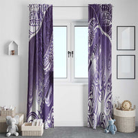 Personalised New Zealand Aotearoa Darts Masters Window Curtain Maori Art Tattoo with Tribal Dart Symbol Purple - Polynesian Pride