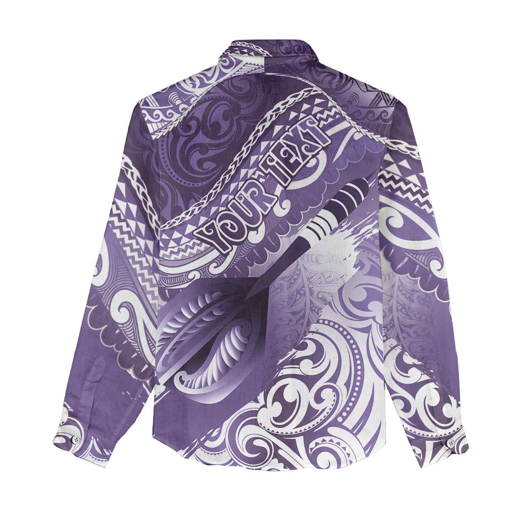 Personalised New Zealand Aotearoa Darts Masters Women Casual Shirt Maori Art Tattoo with Tribal Dart Symbol Purple - Polynesian Pride
