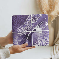 Personalised New Zealand Aotearoa Darts Masters Wrapping Paper Maori Art Tattoo with Tribal Dart Symbol Purple - Polynesian Pride