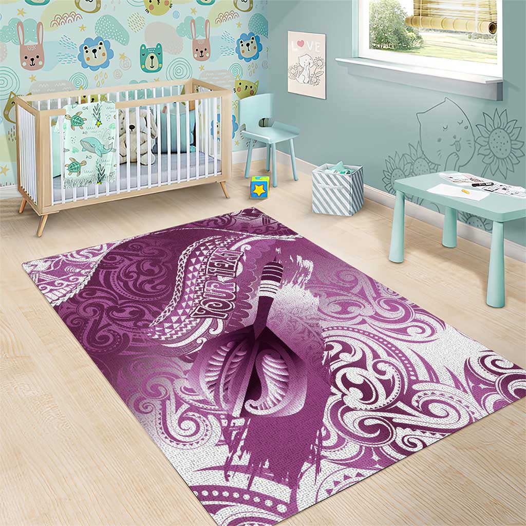 Personalised New Zealand Aotearoa Darts Masters Area Rug Maori Art Tattoo with Tribal Dart Symbol Pink - Polynesian Pride