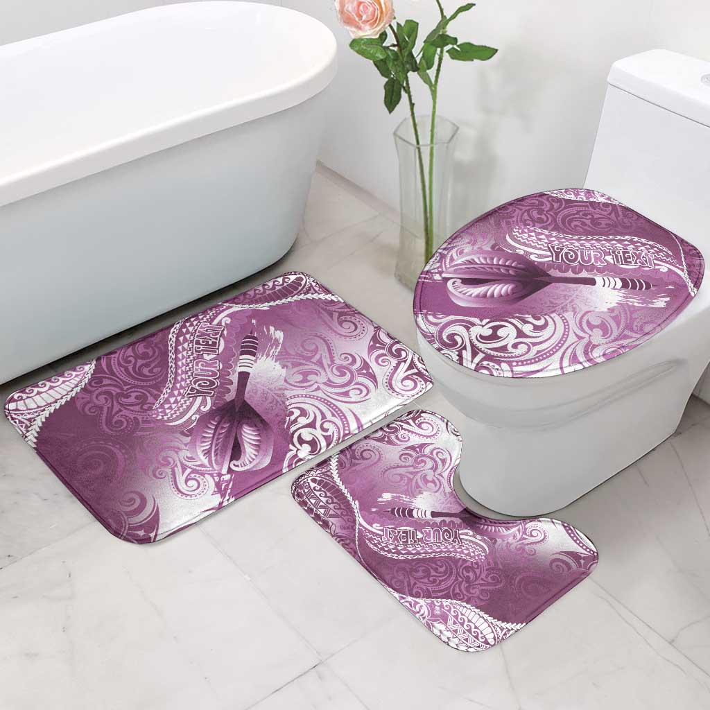 Personalised New Zealand Aotearoa Darts Masters Bathroom Set Maori Art Tattoo with Tribal Dart Symbol Pink - Polynesian Pride