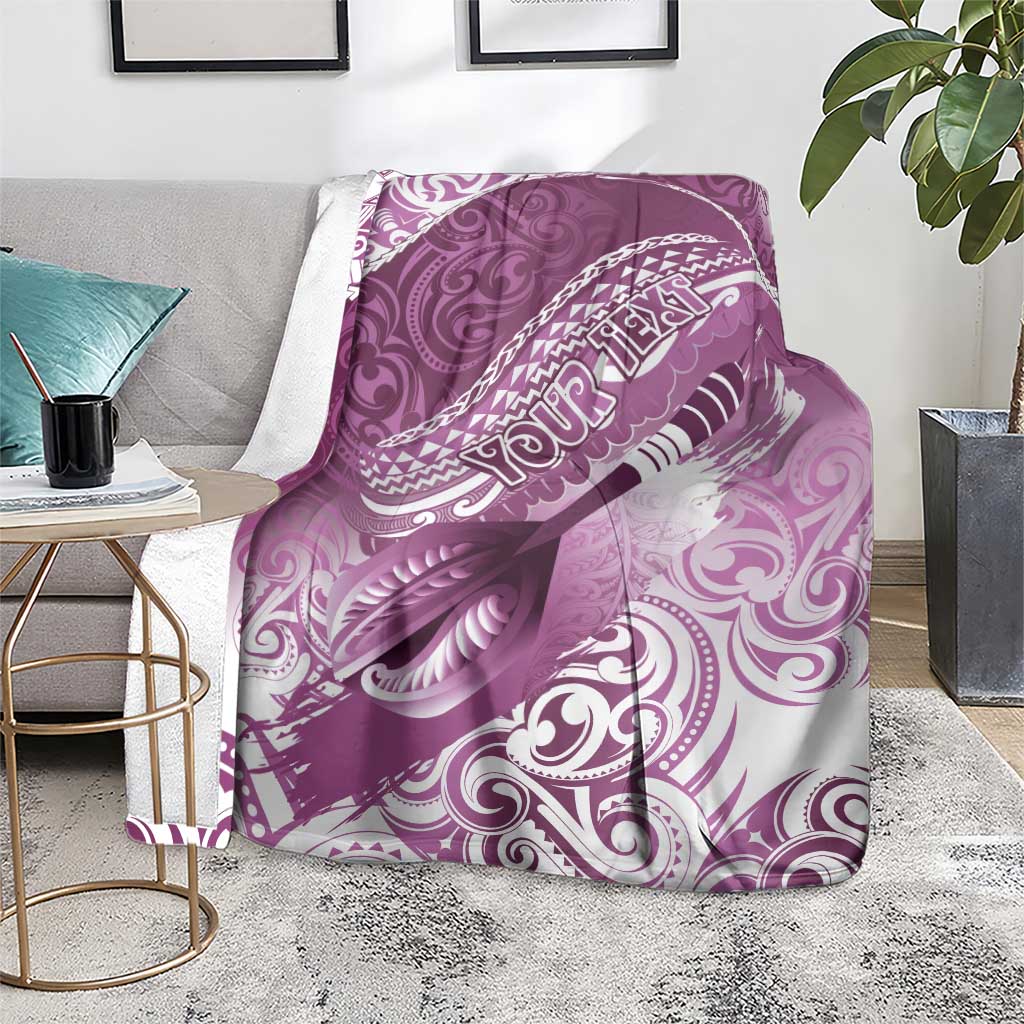 Personalised New Zealand Aotearoa Darts Masters Blanket Maori Art Tattoo with Tribal Dart Symbol Pink - Polynesian Pride