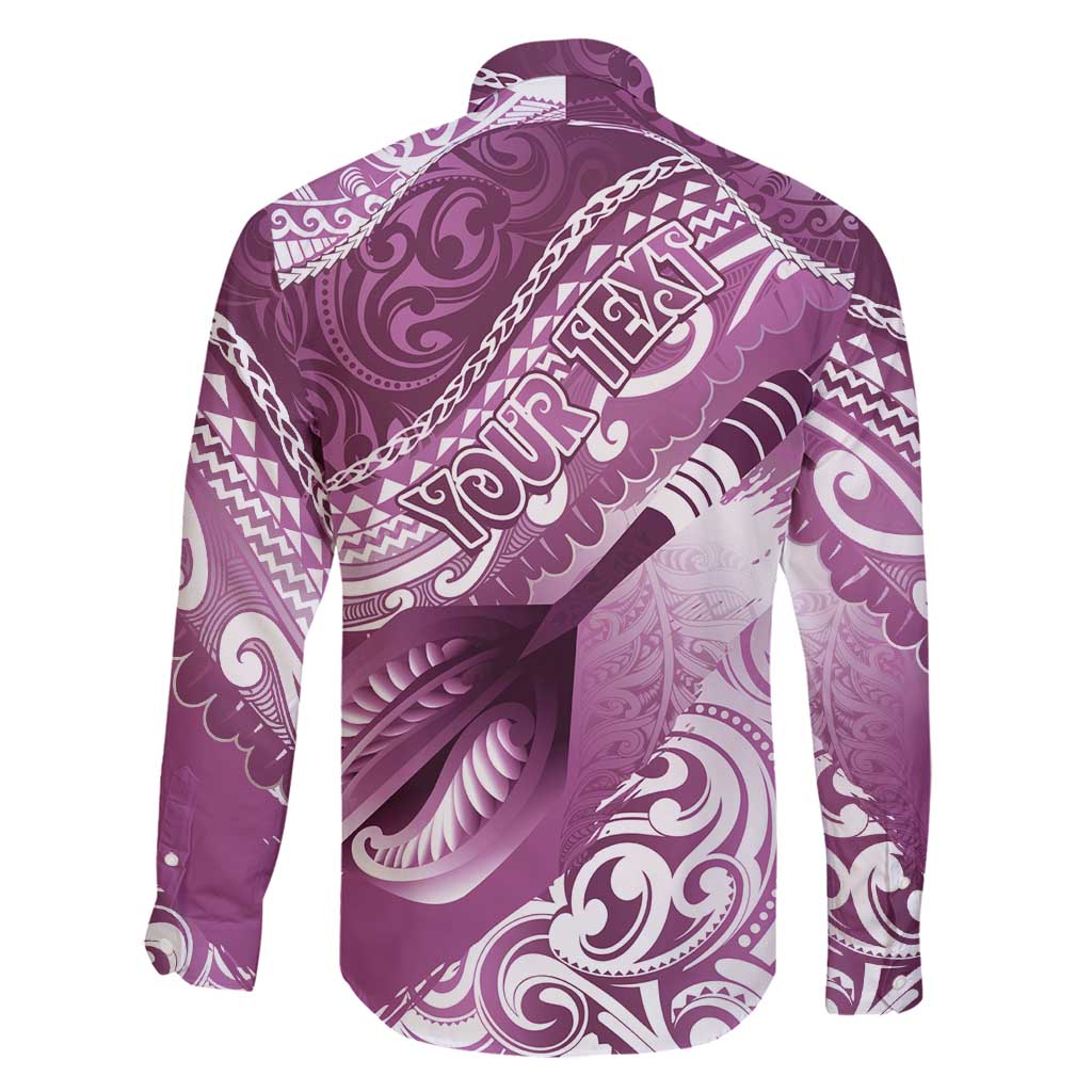 Personalised New Zealand Aotearoa Darts Masters Family Matching Puletasi and Hawaiian Shirt Maori Art Tattoo with Tribal Dart Symbol Pink - Polynesian Pride