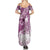 Personalised New Zealand Aotearoa Darts Masters Family Matching Summer Maxi Dress and Hawaiian Shirt Maori Art Tattoo with Tribal Dart Symbol Pink - Polynesian Pride
