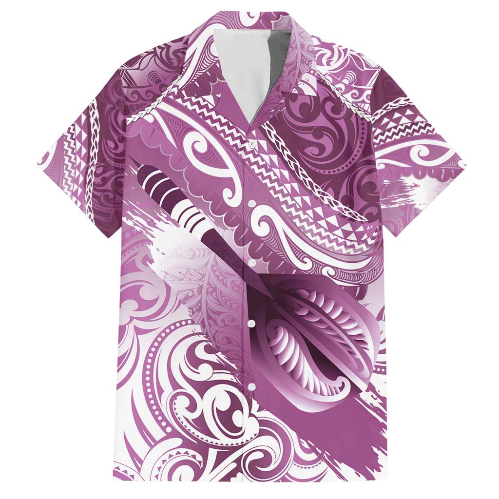 Personalised New Zealand Aotearoa Darts Masters Hawaiian Shirt Maori Art Tattoo with Tribal Dart Symbol Pink - Polynesian Pride