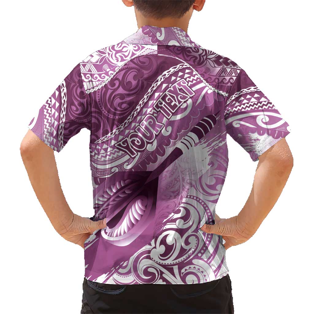 Personalised New Zealand Aotearoa Darts Masters Hawaiian Shirt Maori Art Tattoo with Tribal Dart Symbol Pink - Polynesian Pride