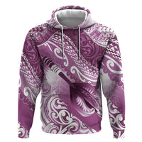 Personalised New Zealand Aotearoa Darts Masters Hoodie Maori Art Tattoo with Tribal Dart Symbol Pink - Polynesian Pride