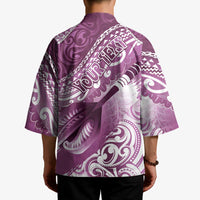 Personalised New Zealand Aotearoa Darts Masters Kimono Maori Art Tattoo with Tribal Dart Symbol Pink - Polynesian Pride