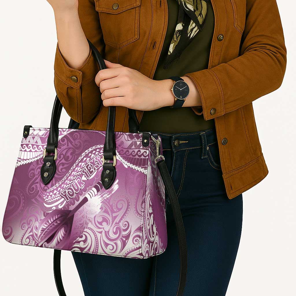 Personalised New Zealand Aotearoa Darts Masters Leather Bag Maori Art Tattoo with Tribal Dart Symbol Pink - Polynesian Pride