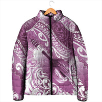 Personalised New Zealand Aotearoa Darts Masters Padded Jacket Maori Art Tattoo with Tribal Dart Symbol Pink - Polynesian Pride