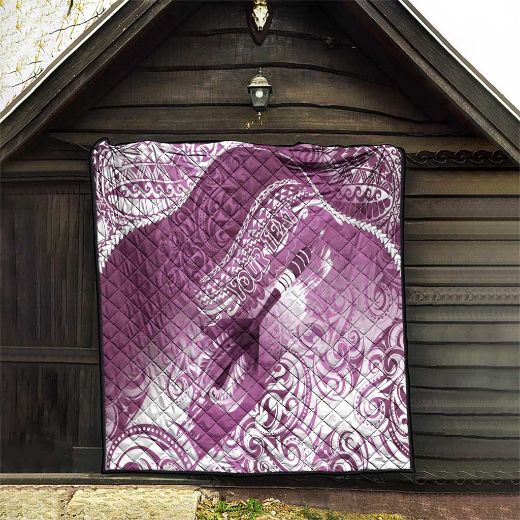 Personalised New Zealand Aotearoa Darts Masters Quilt Maori Art Tattoo with Tribal Dart Symbol Pink - Polynesian Pride