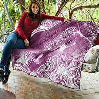 Personalised New Zealand Aotearoa Darts Masters Quilt Maori Art Tattoo with Tribal Dart Symbol Pink - Polynesian Pride